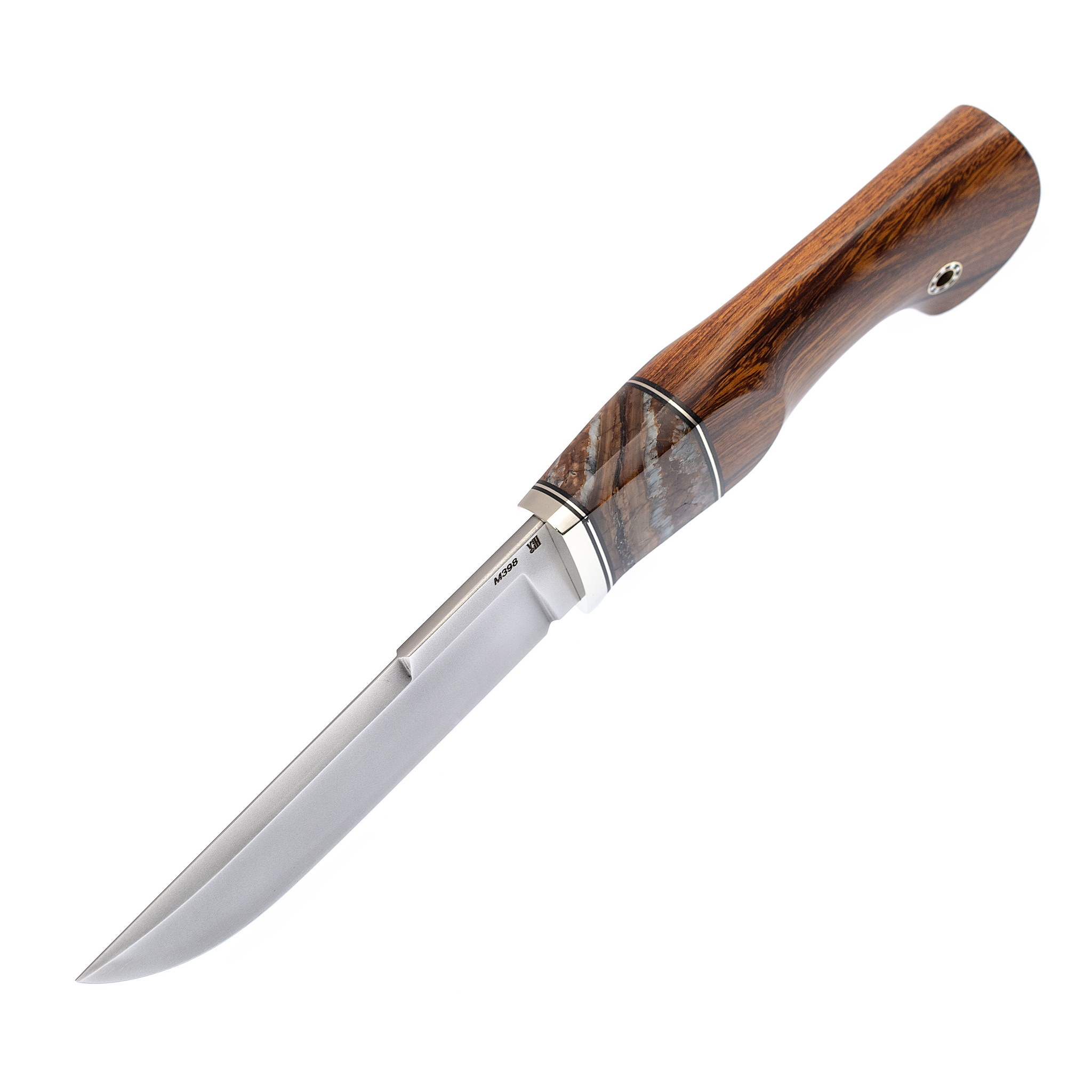Нож Фрегат, сталь M398, рукоять айронвуд, вставка зуб мамонта - фото 3