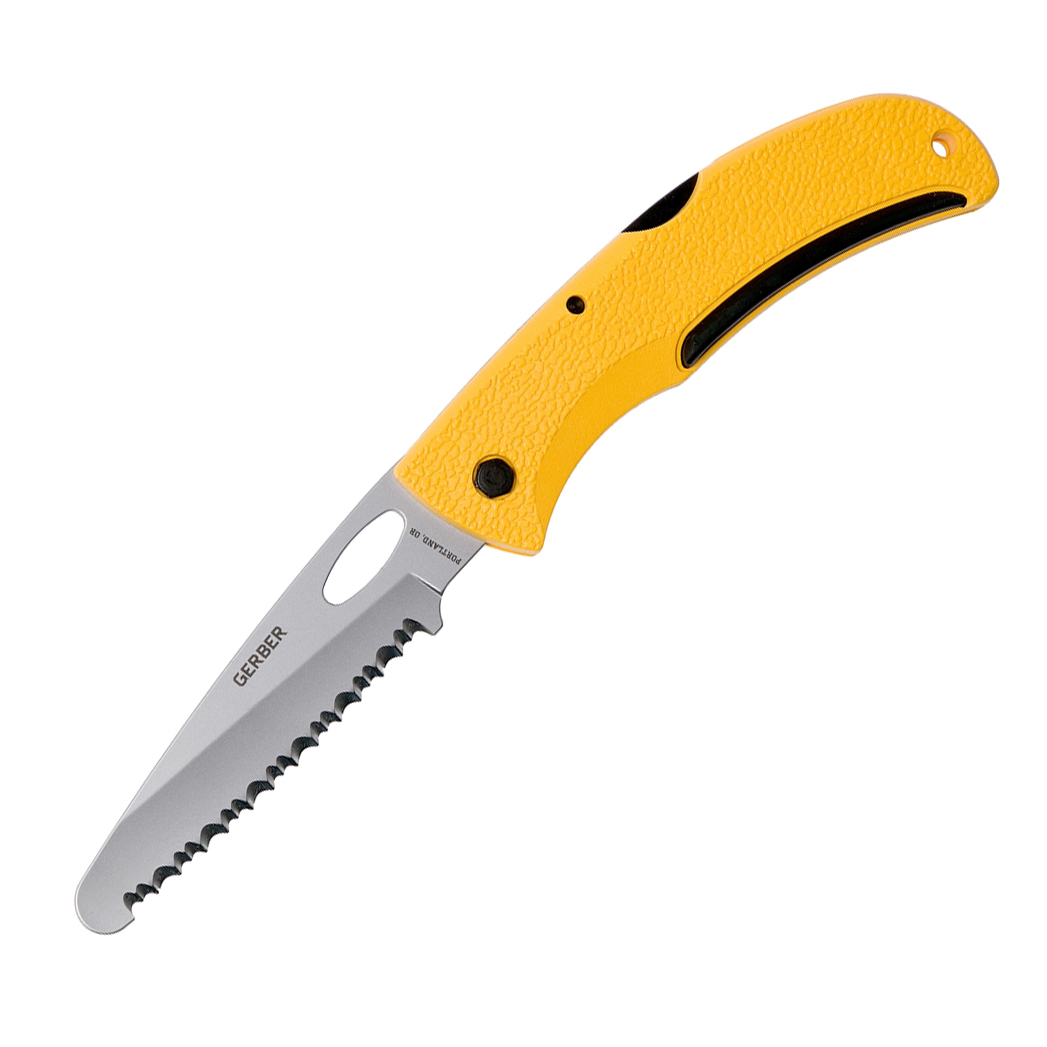 Складной нож Gerber E-Z Out Rescue, сталь 7Cr17MoV, рукоять термопластик GFN, жёлтый
