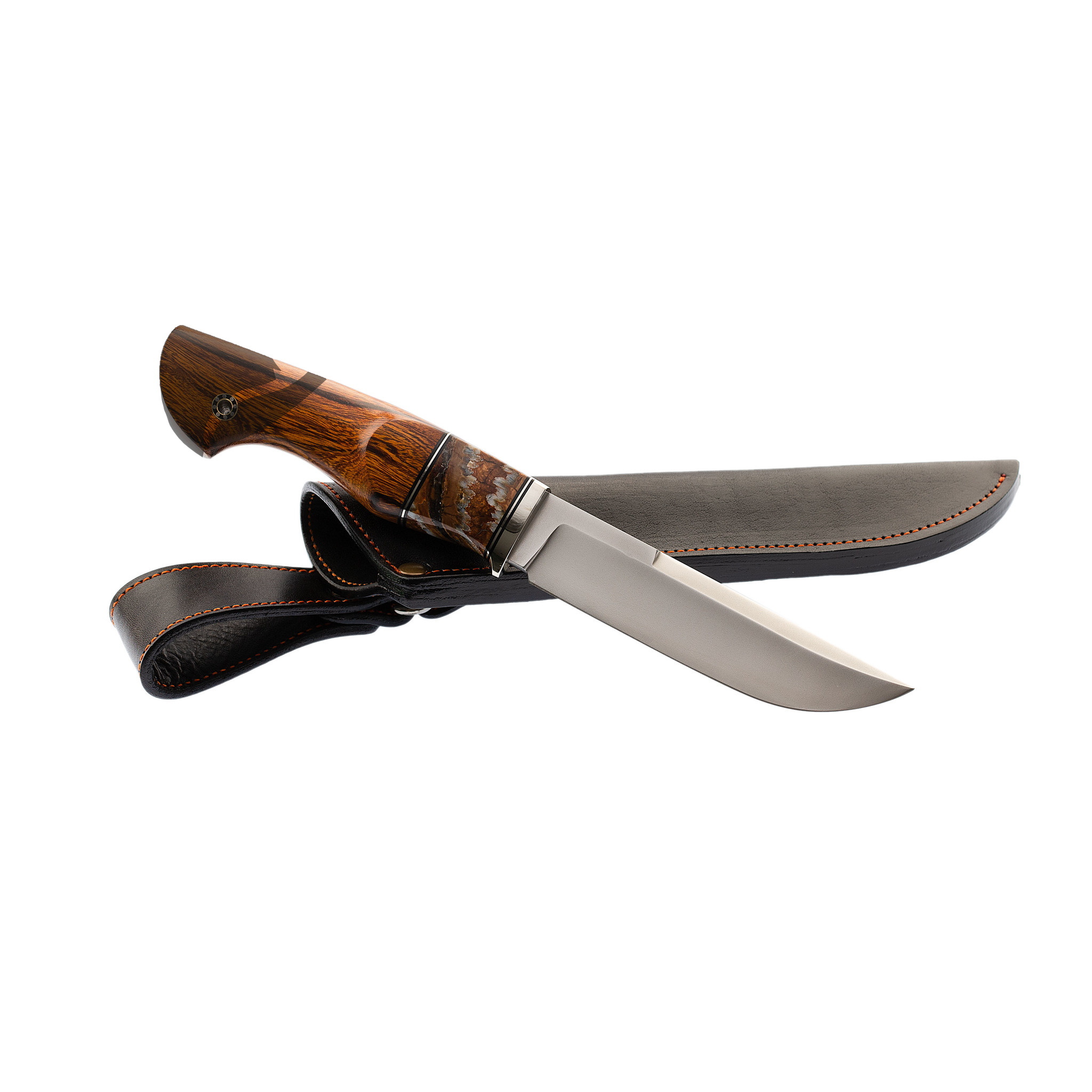 Нож Фрегат, сталь M398, рукоять айронвуд, вставка зуб мамонта - фото 4