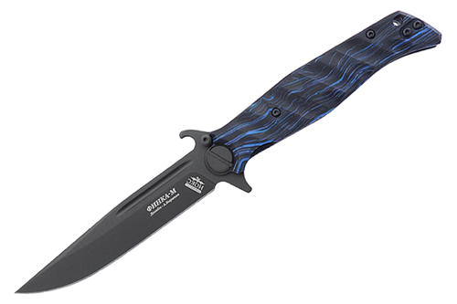 Складной нож НОКС Финка-М, сталь D2, рукоять G10 черно-синяя