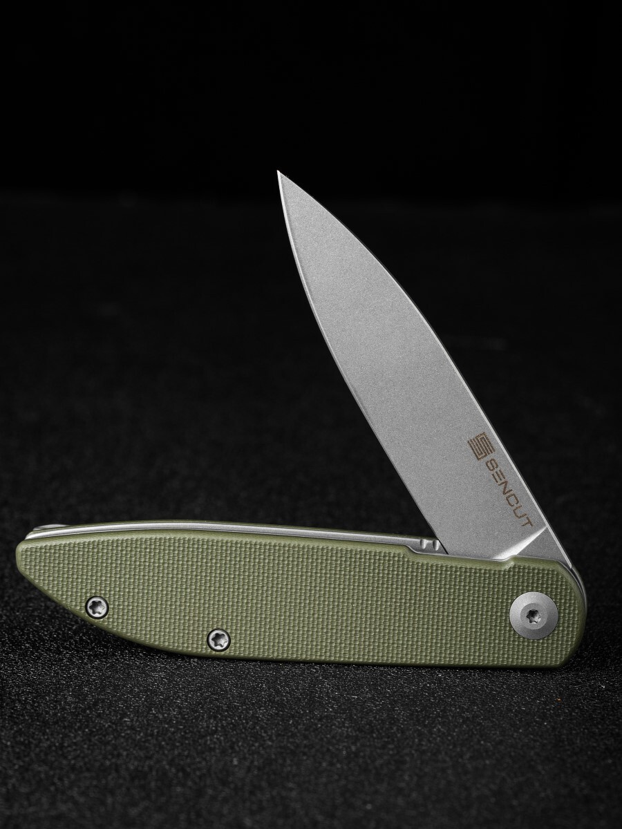 Складной нож Sencut Bocll II, сталь D2, рукоять G10, gray/OD green - фото 10