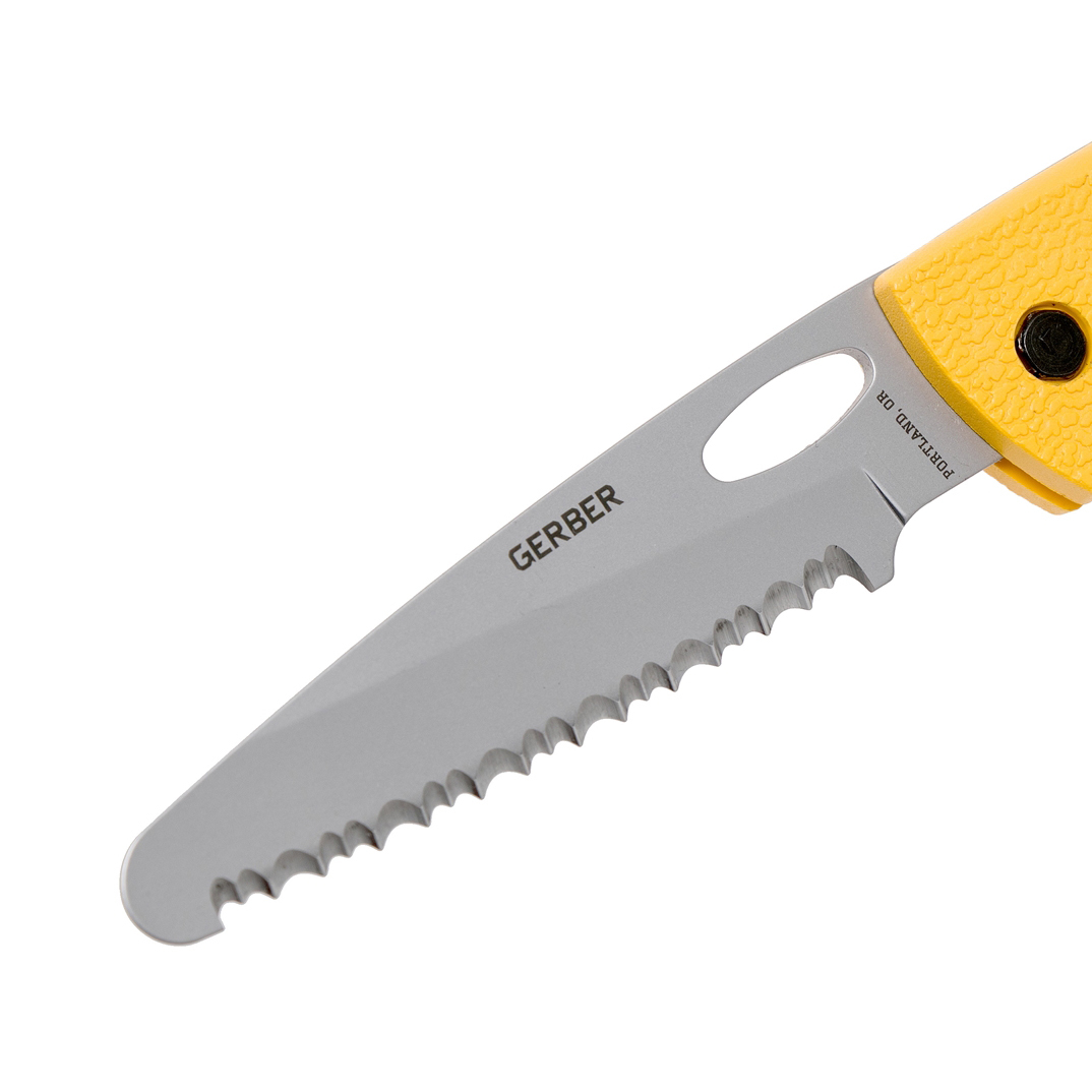 Складной нож Gerber E-Z Out Rescue, сталь 7Cr17MoV, рукоять термопластик GFN, жёлтый - фото 4