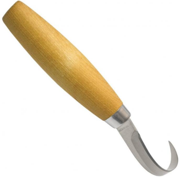 Нож Morakniv Hook Knife 164 Left Hand ложкорез, сталь Sandvik 12C27, рукоять береза - фото 7