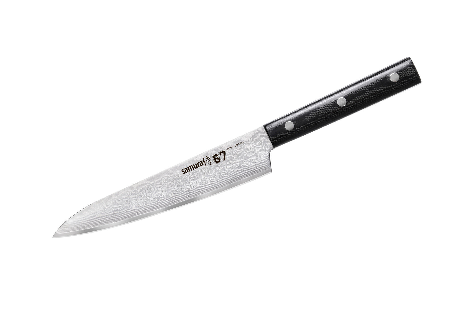 фото Нож кухонный "samura 67" универсальный 150 мм, дамаск 67 слоев, микарта