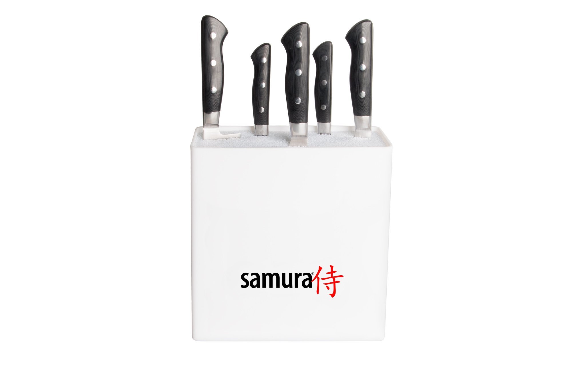 фото Подставка универсальная для ножей "samura", 230x225x82 мм, пластик (белая)