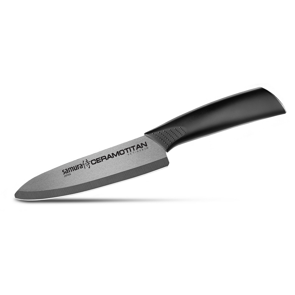 Нож кухонный Ceramotitan, Шеф 145 мм, черная рукоять (матовый), SCT .