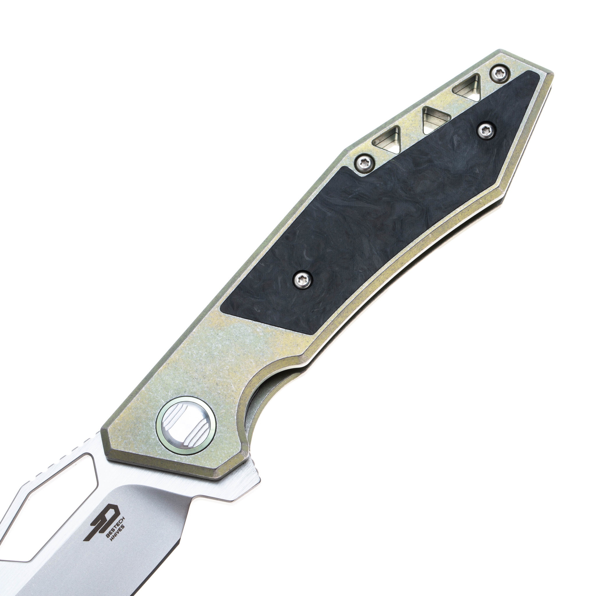 Складной нож Bestech Fractal BT1907B, сталь S35VN, рукоять титан - фото 3