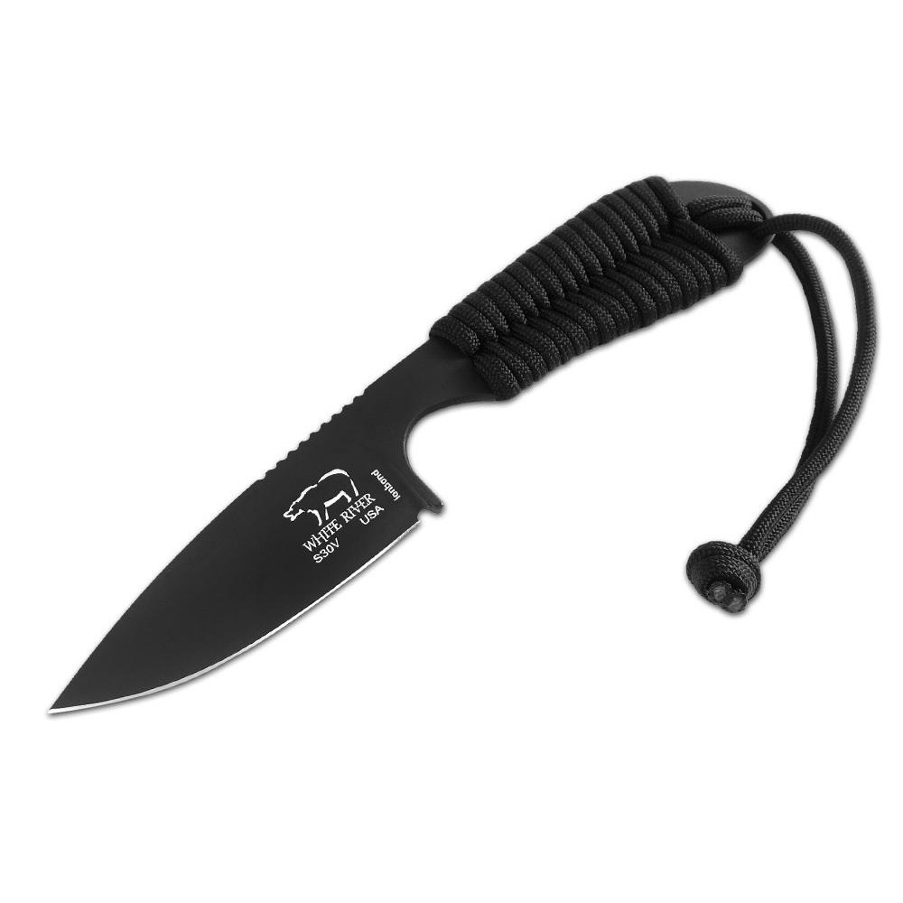 Нож White River M1 Backpacker Ionbond, сталь CPM S30V, рукоять черная оплетка мультитул 9в1 в чехле рукоять черная 9х3 5х2 5см