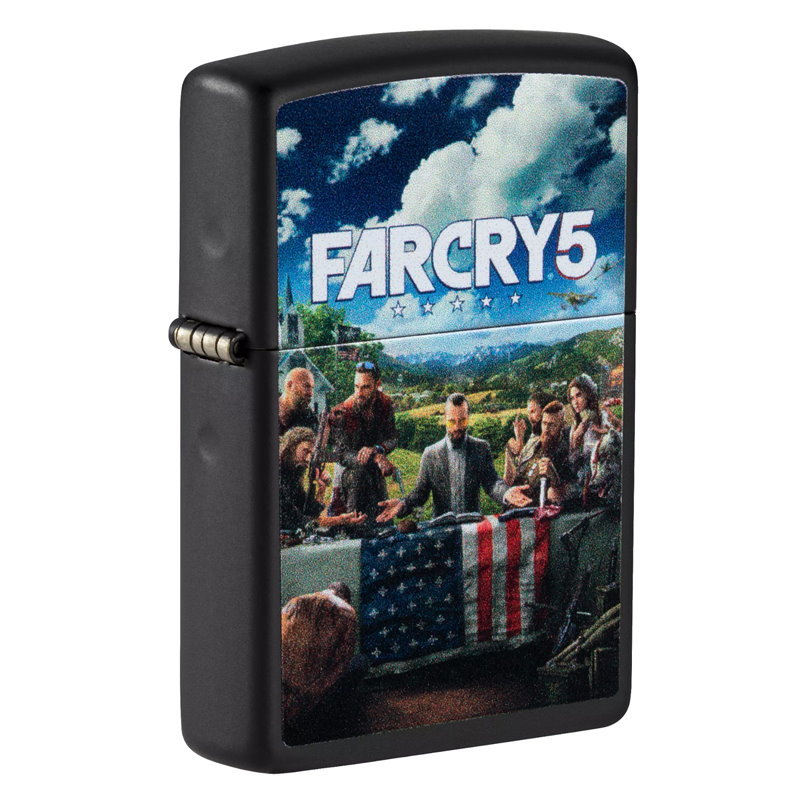 Зажигалка ZIPPO Far Cry 5 с покрытием Black Matte, латунь/сталь, чёрная, матовая, 36x12x56 мм