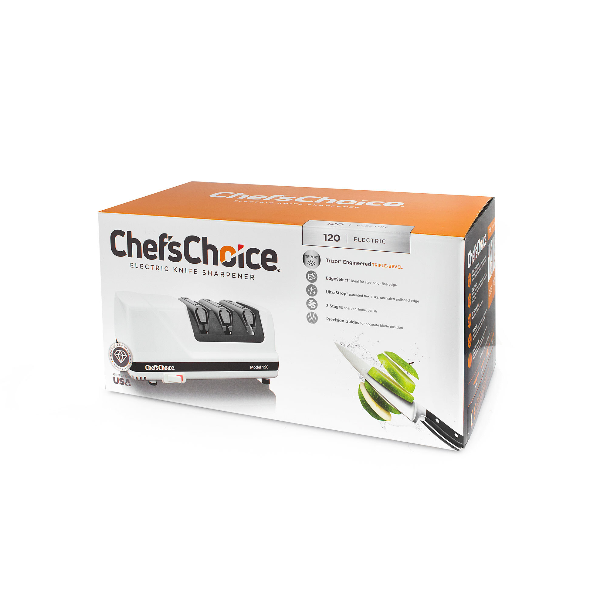 Точилка электрическая для заточки ножей Chef's Choice 120W, белая от Ножиков