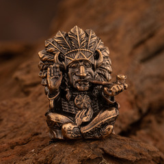 Фото Бусина для темляка Сидящий Бык, бронза