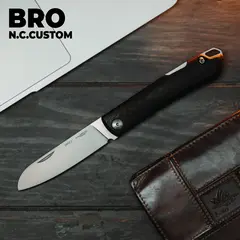 Фото Складной нож N.C.Custom Bro, сталь AUS-10, рукоять G10, черный