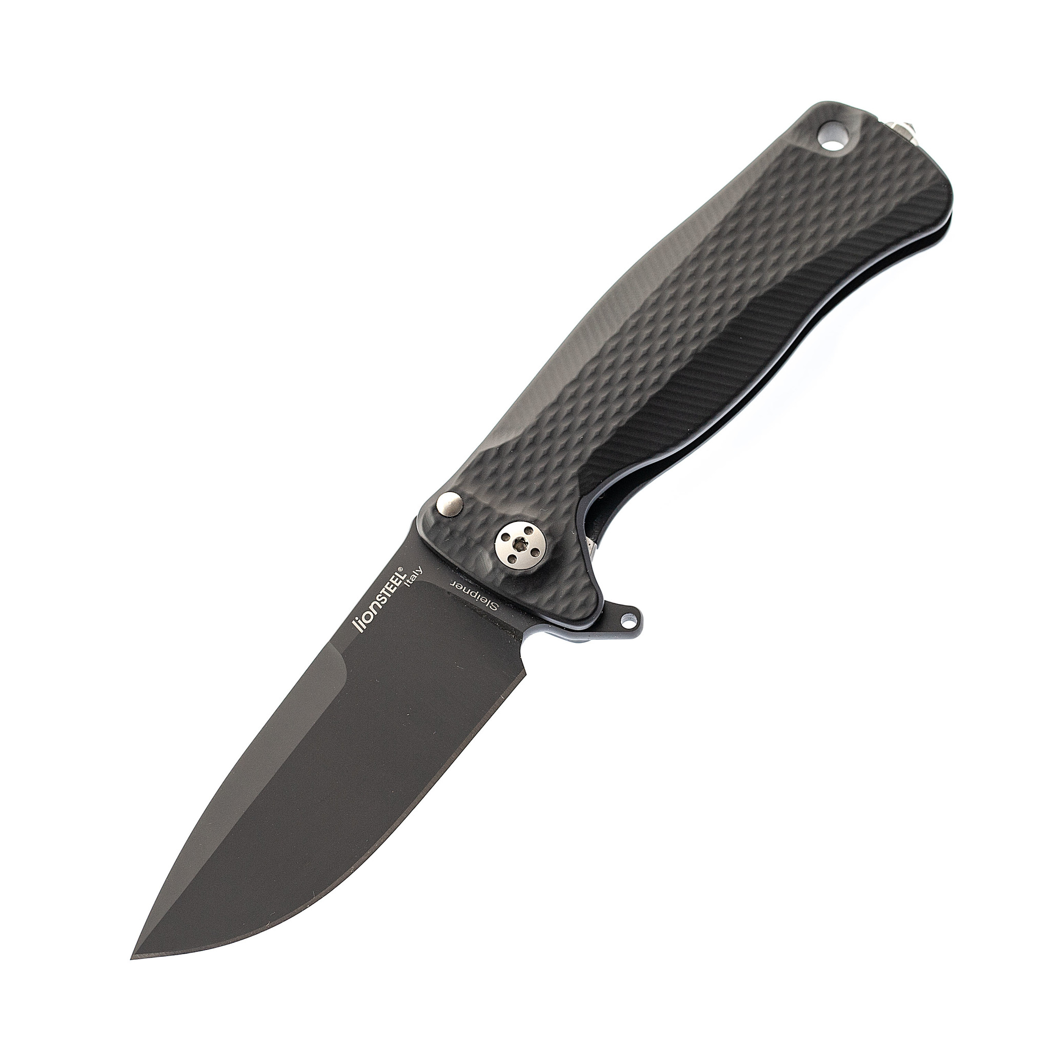 Нож складной LionSteel SR22A BB Mini, сталь Uddeholm Sleipner® Black Finish, рукоять алюминий (Solid®), чёрный