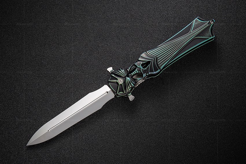 Складной нож Amulet Rikeknife, сталь M390, черно-зеленый титан - фото 10