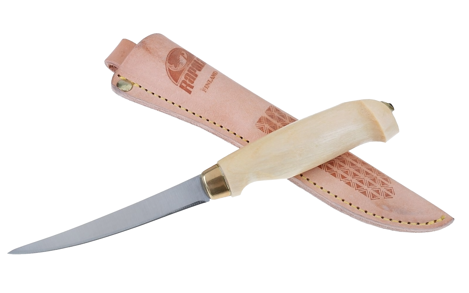 Филейный нож, Rapala, FNF4, нержавеющая сталь, кожаный чехол