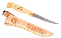 Фото Филейный нож, Rapala, FNF4, нержавеющая сталь, кожаный чехол