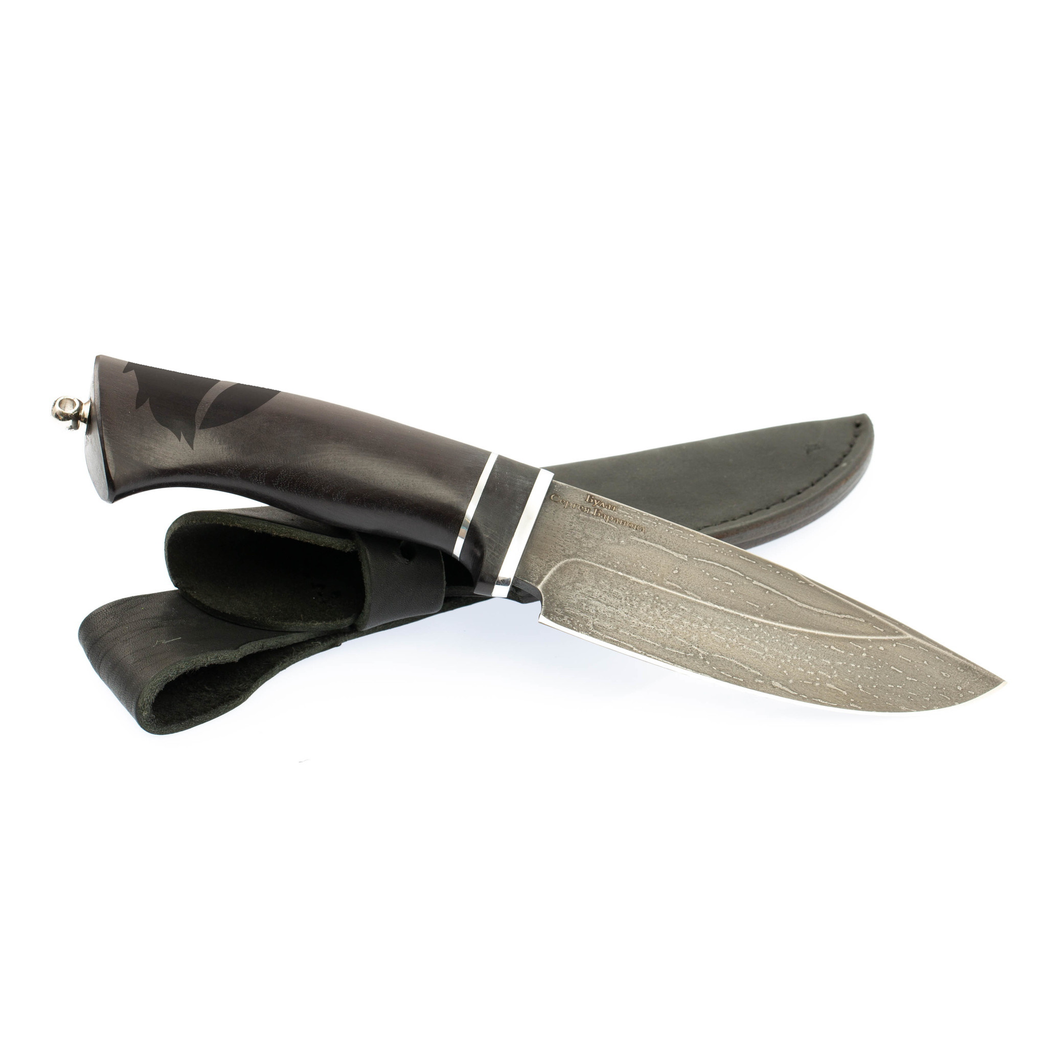 Нож шкуросъемный, рукоять граб, булатная сталь - фото 4