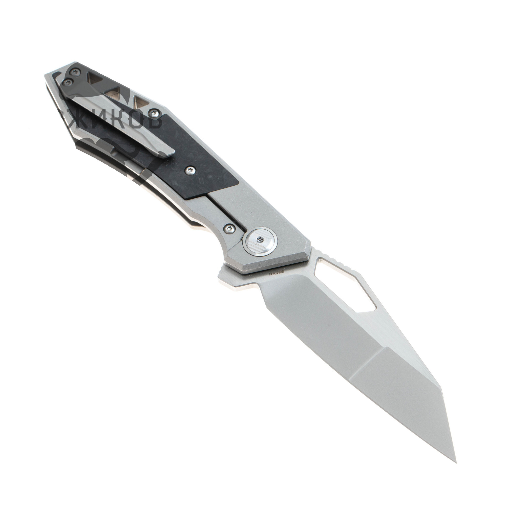 Складной нож Bestech Fractal BT1907A, сталь S35VN, рукоять титан - фото 4