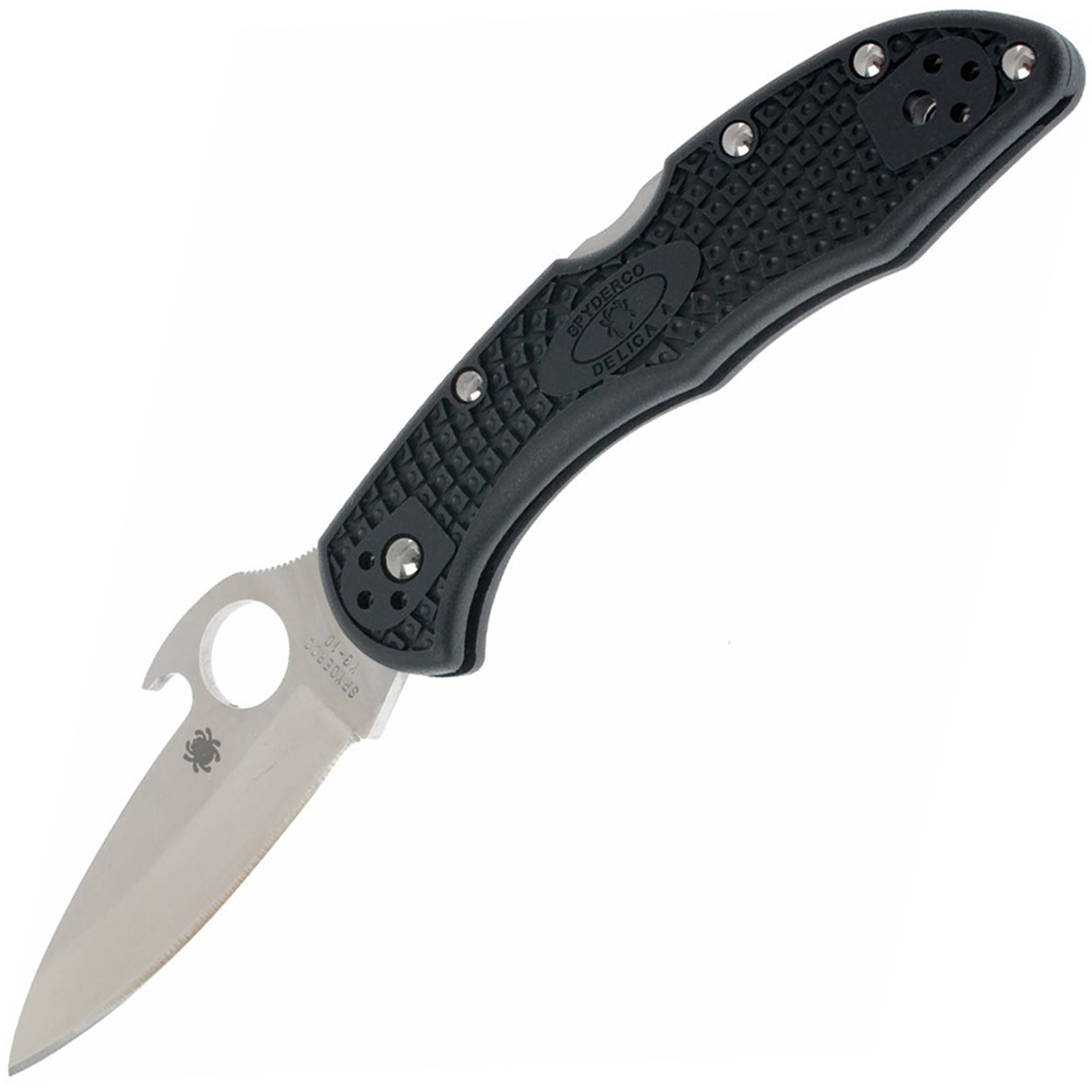 Нож складной Delica 4 Emerson Wave Opener® Spyderco 11PGYW, сталь VG-10 Satin Plain, рукоять FRN, чёрный