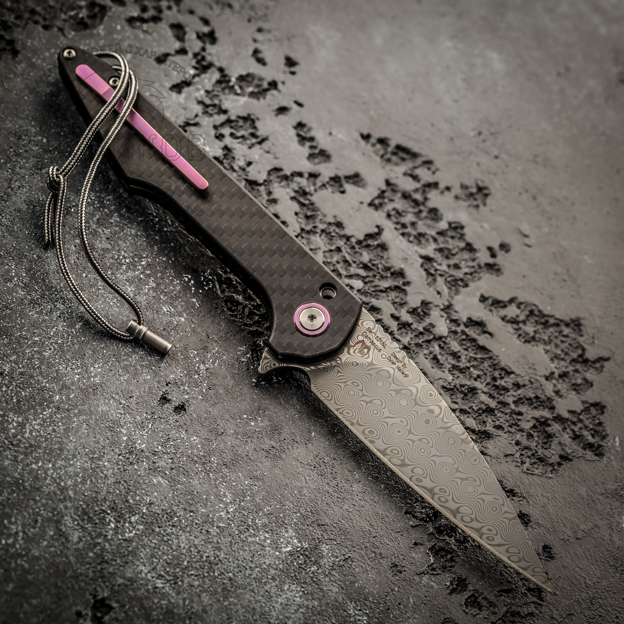Складной нож Artisan Archeo, сталь Damascus, Carbon Fiber - фото 5