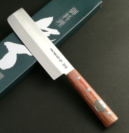 Нож кухонный Накири 165 мм, сталь Shirogami 2/SUS410, рукоять plywood