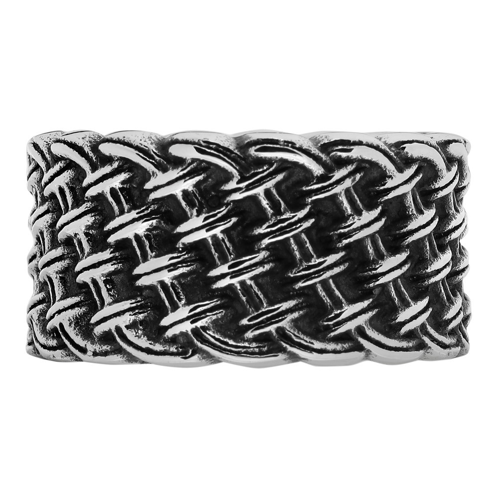 Кольцо ZIPPO, серебристое, с плетёным орнаментом, нержавеющая сталь, диаметр 21,7 мм от Ножиков