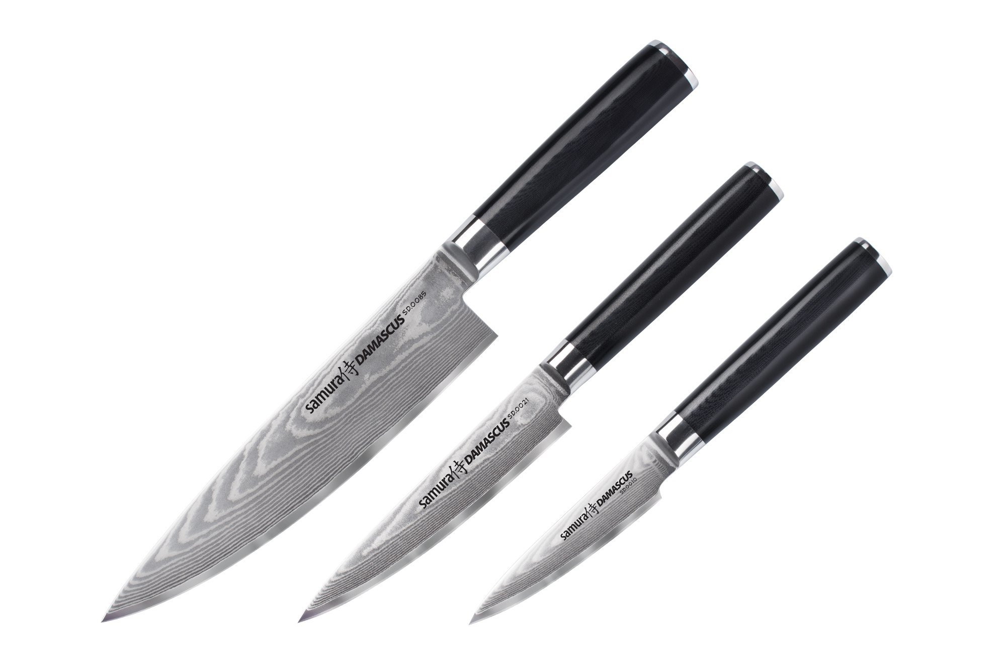 Набор из 3 ножей "Samura DAMASCUS" (10, 21, 85), G-10, дамаск 67 слоев от Ножиков