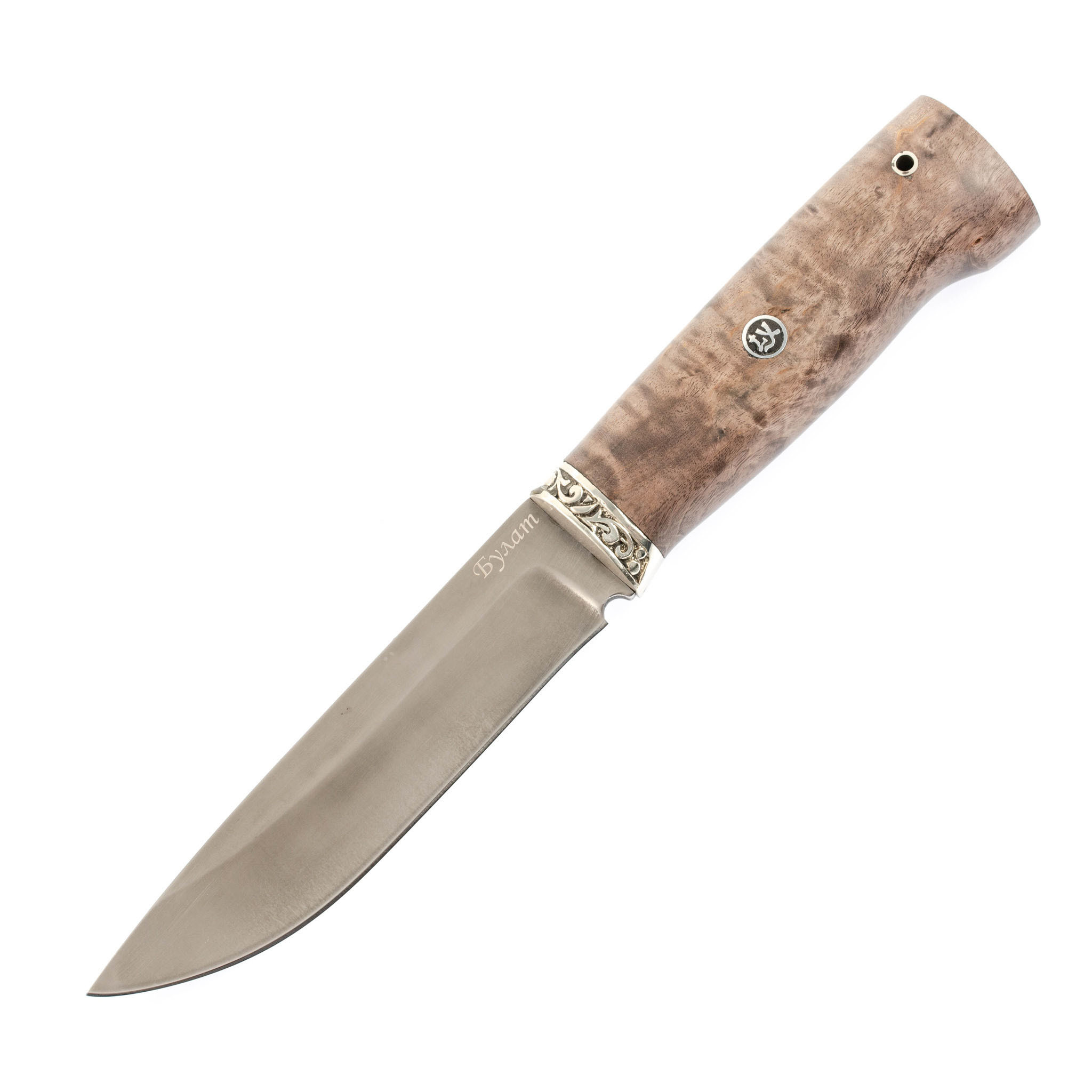 Нож Урал булат, стабилизированная карельская берёза - фото 1