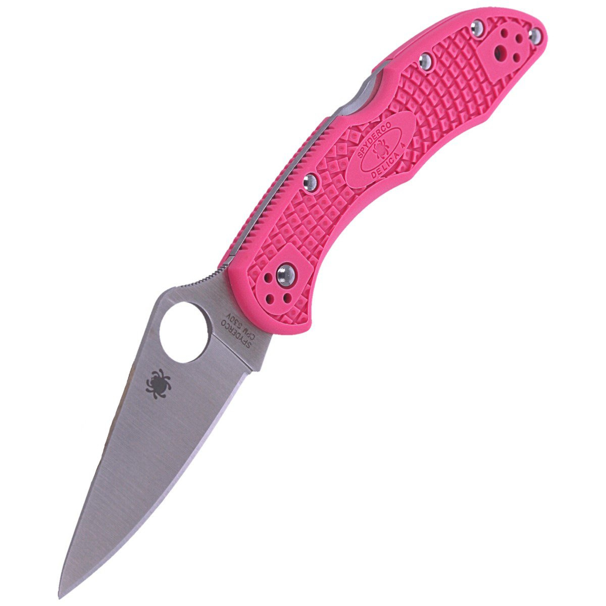 фото Складной нож spyderco delica 4 сталь s30v, рукоять pink frn