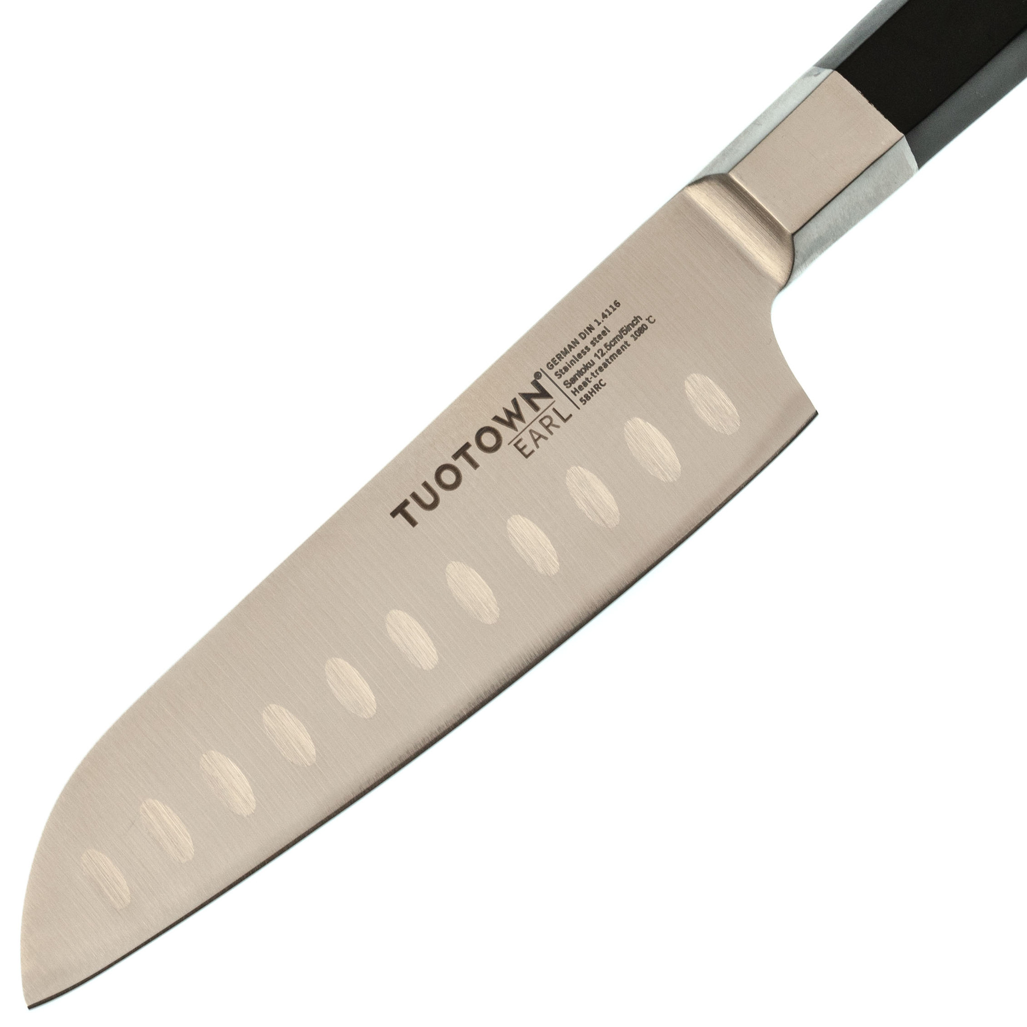Кухонный нож сантоку Tuotown, сталь 1.4116, 13 см - фото 2