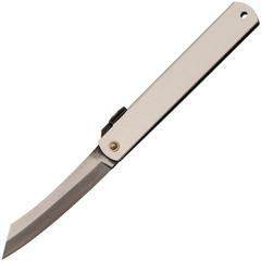 Фото Нож складной Higonokami Nagao Kanekoma, 100мм, сталь AoGami 3 слоя, рукоять нержавеющая сталь серебристая