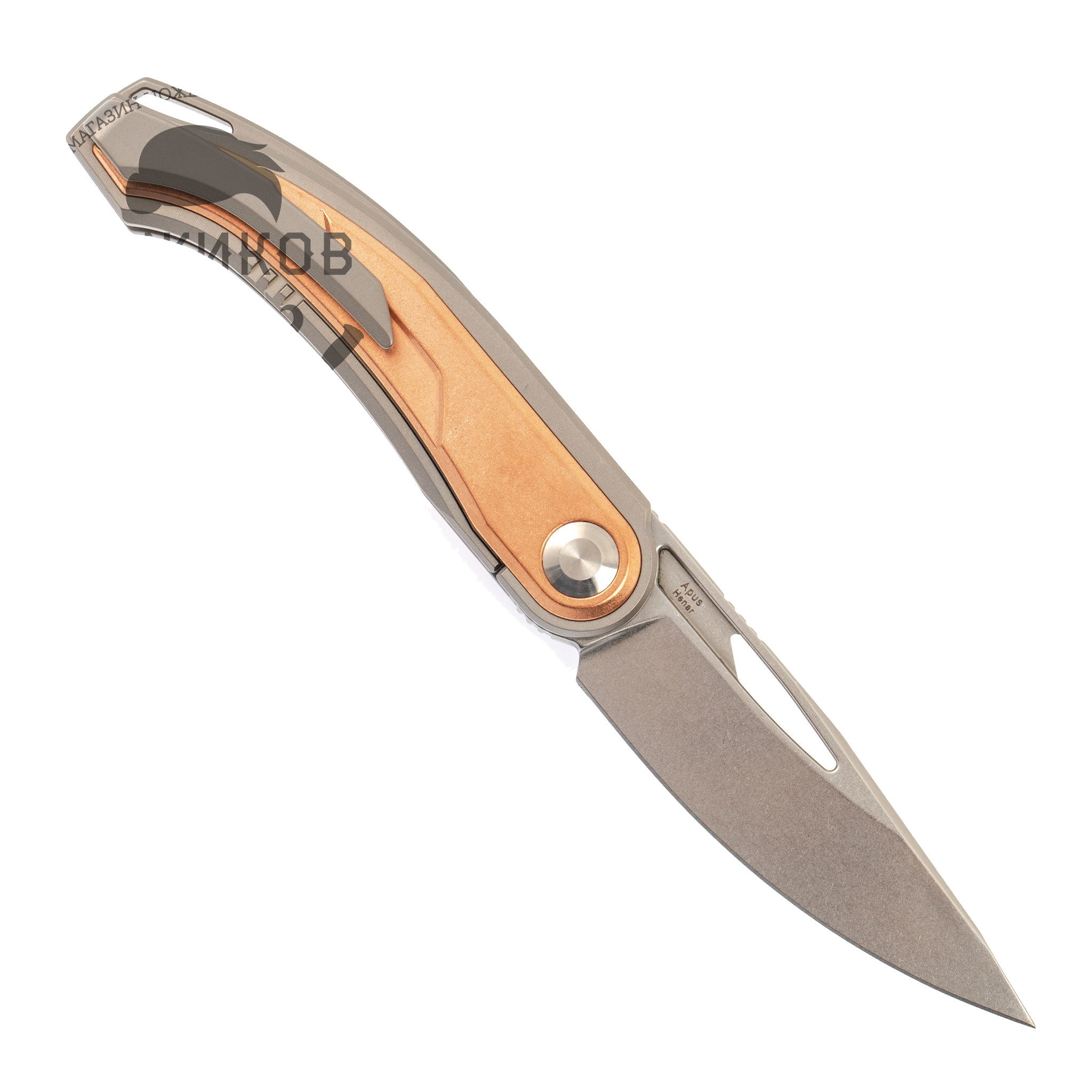 Складной нож Kizer Apus, сталь CPM S35VN, рукоять титан/ Bronze Carbon - фото 4
