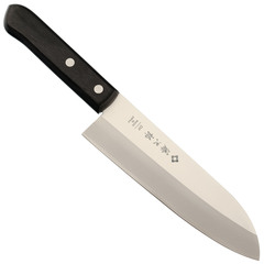 Фото Кухонный Шеф нож Сантоку Tojiro Western Knife F-301, сталь VG-10, рукоять стабилизированная древесина, черный