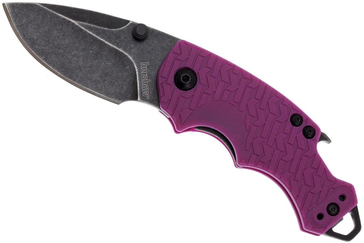 Нож складной Shuffle - KERSHAW 8700PURBW, сталь 8Cr13MoV c покрытием BlackWash™, рукоять текстурированный термопластик GFN фиолетового цвета - фото 4