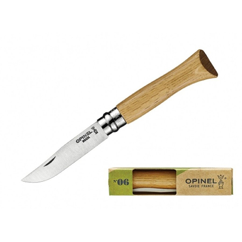 Складной Нож Opinel №6, нержавеющая сталь Sandvik 12C27, дуб, 002024, в картонной коробке от Ножиков
