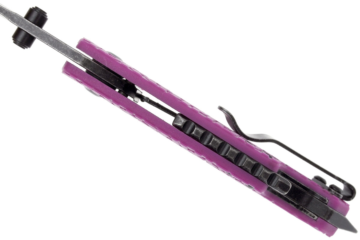 Нож складной Shuffle - KERSHAW 8700PURBW, сталь 8Cr13MoV c покрытием BlackWash™, рукоять текстурированный термопластик GFN фиолетового цвета - фото 7