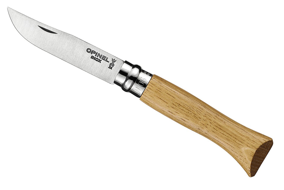 Складной Нож Opinel №6, нержавеющая сталь Sandvik 12C27, дуб, 002024, в картонной коробке от Ножиков