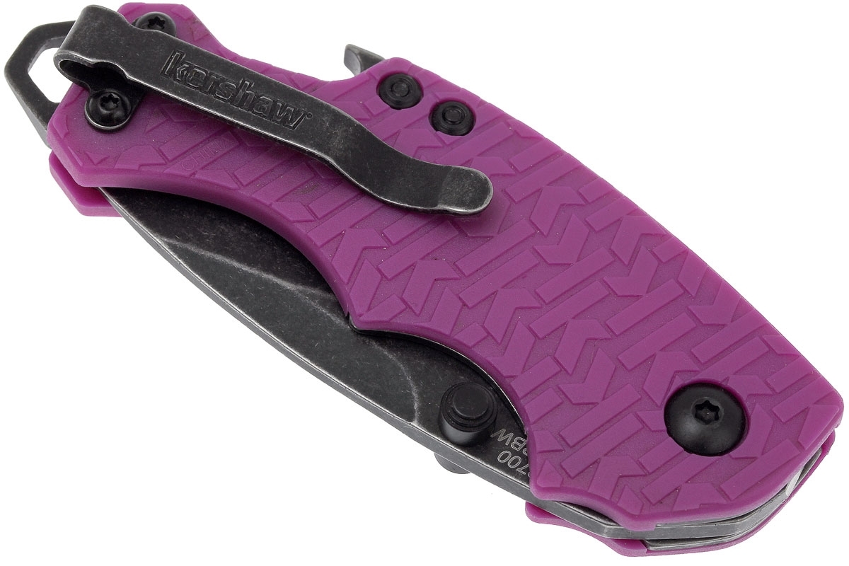 Нож складной Shuffle - KERSHAW 8700PURBW, сталь 8Cr13MoV c покрытием BlackWash™, рукоять текстурированный термопластик GFN фиолетового цвета - фото 8