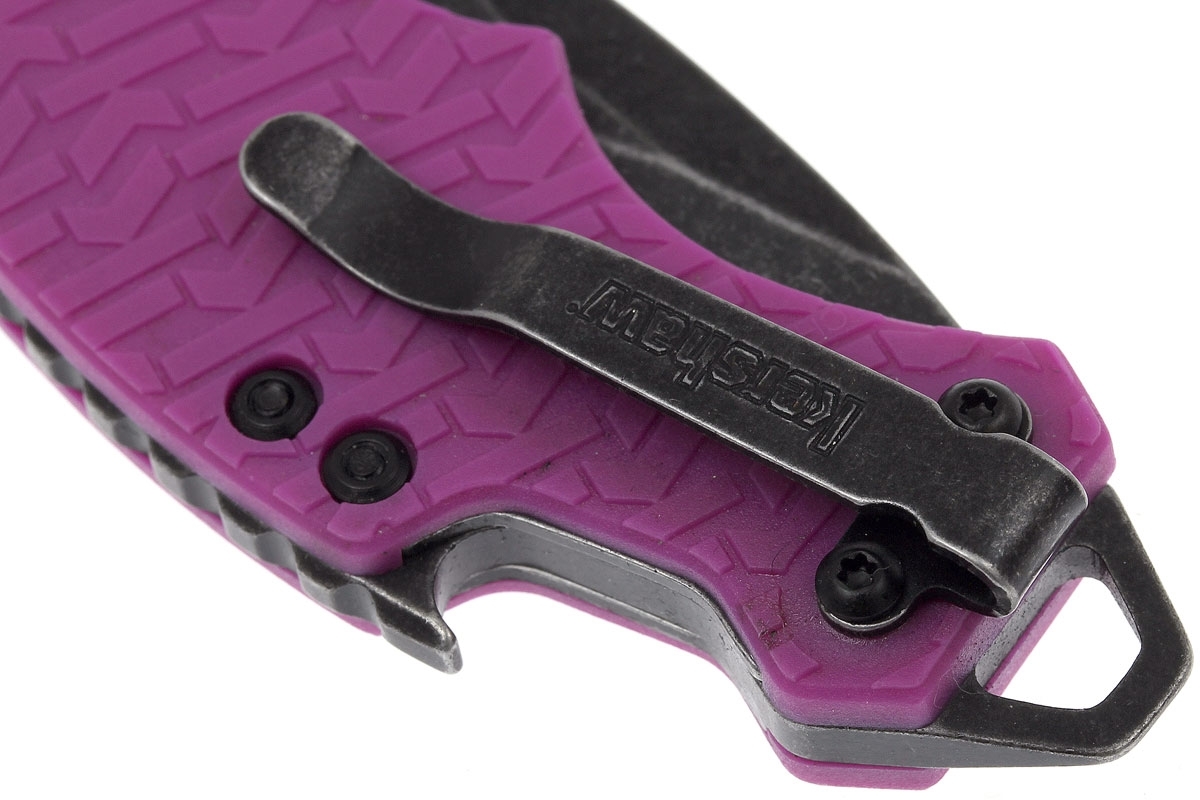 Нож складной Shuffle - KERSHAW 8700PURBW, сталь 8Cr13MoV c покрытием BlackWash™, рукоять текстурированный термопластик GFN фиолетового цвета - фото 9