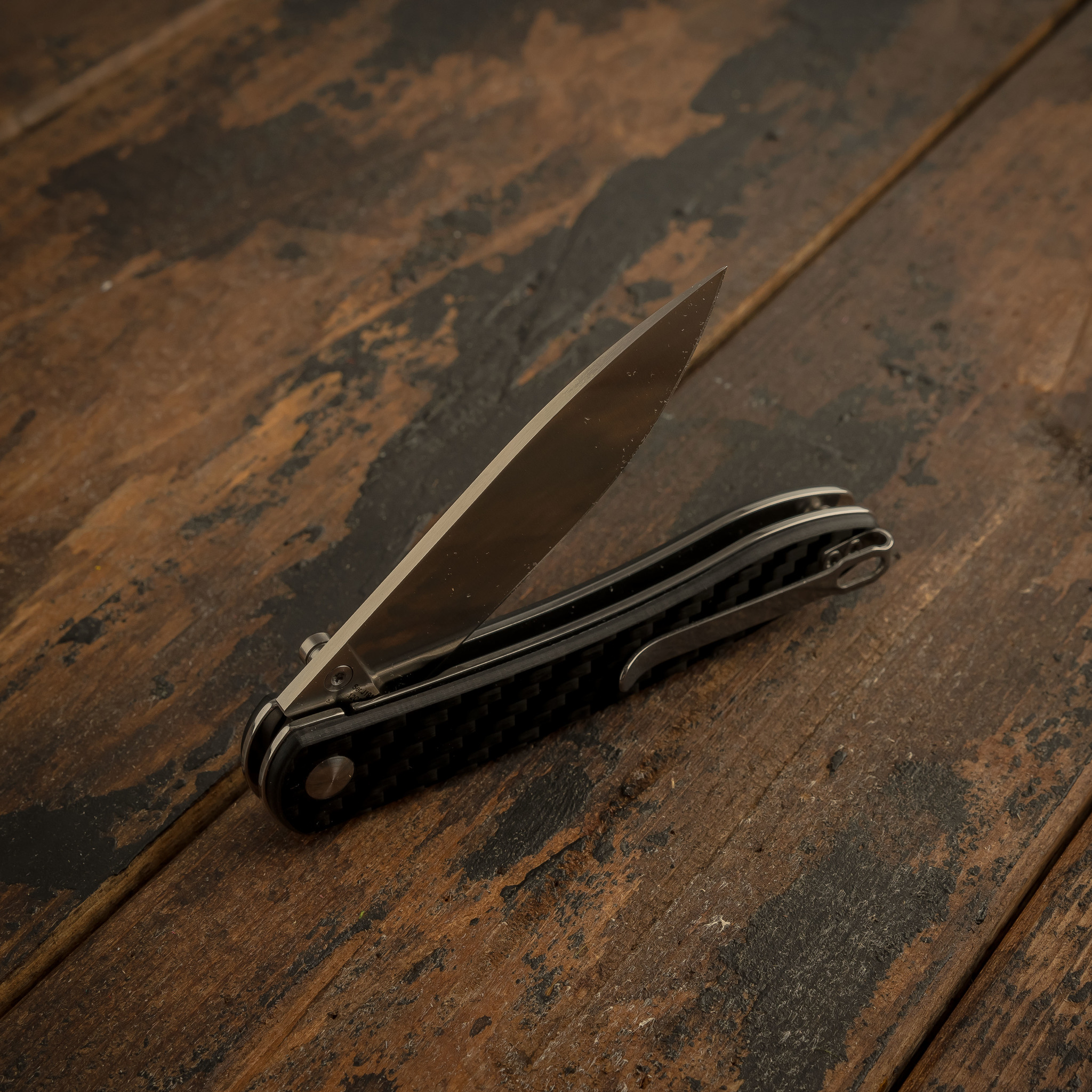 Складной нож CJRB Ria, сталь 12C27N, Carbon Fiber - фото 8