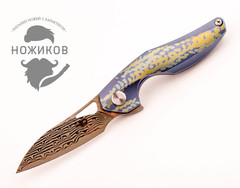 Фото Складной нож Bestech The Reticulan BT1810L, сталь Damascus, рукоять титан