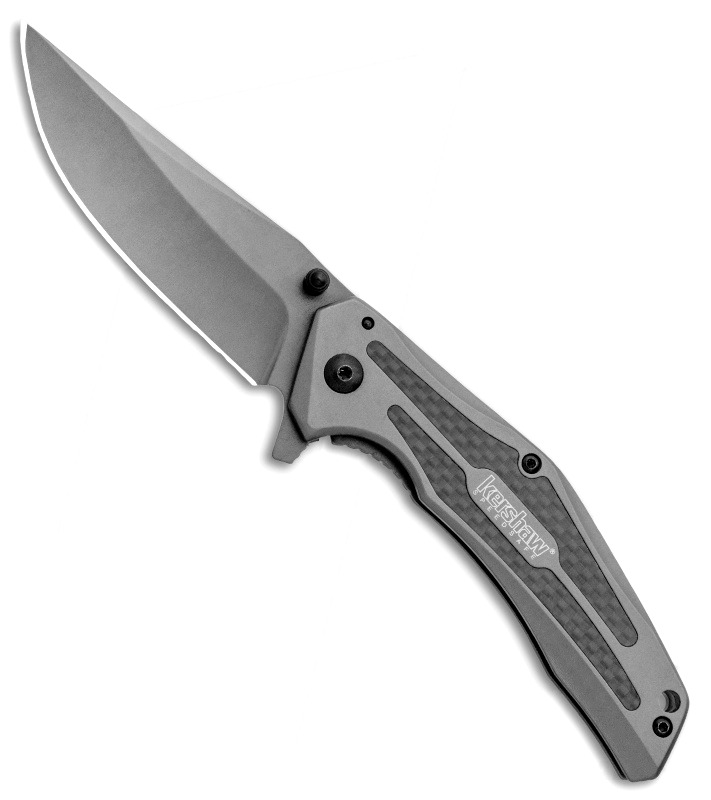 фото Складной полуавтоматический нож kershaw duojet k8300, сталь 8cr13mov, рукоять нержавеющая сталь/карбон