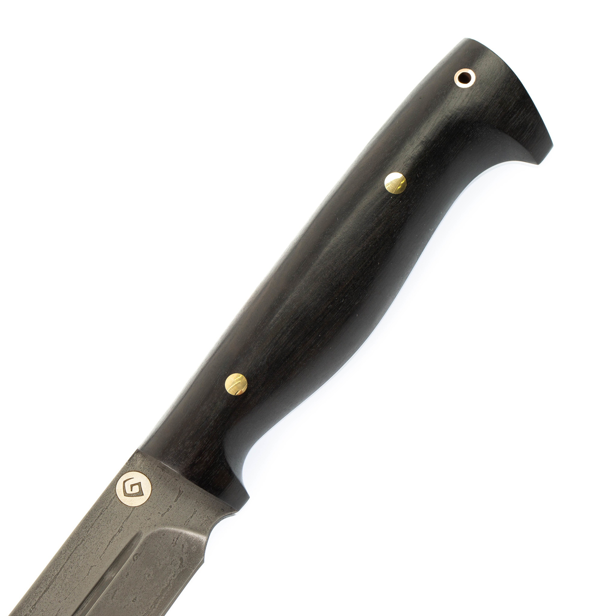 Нож цельнометаллический разделочный, рукоять граб, булатная сталь - фото 3