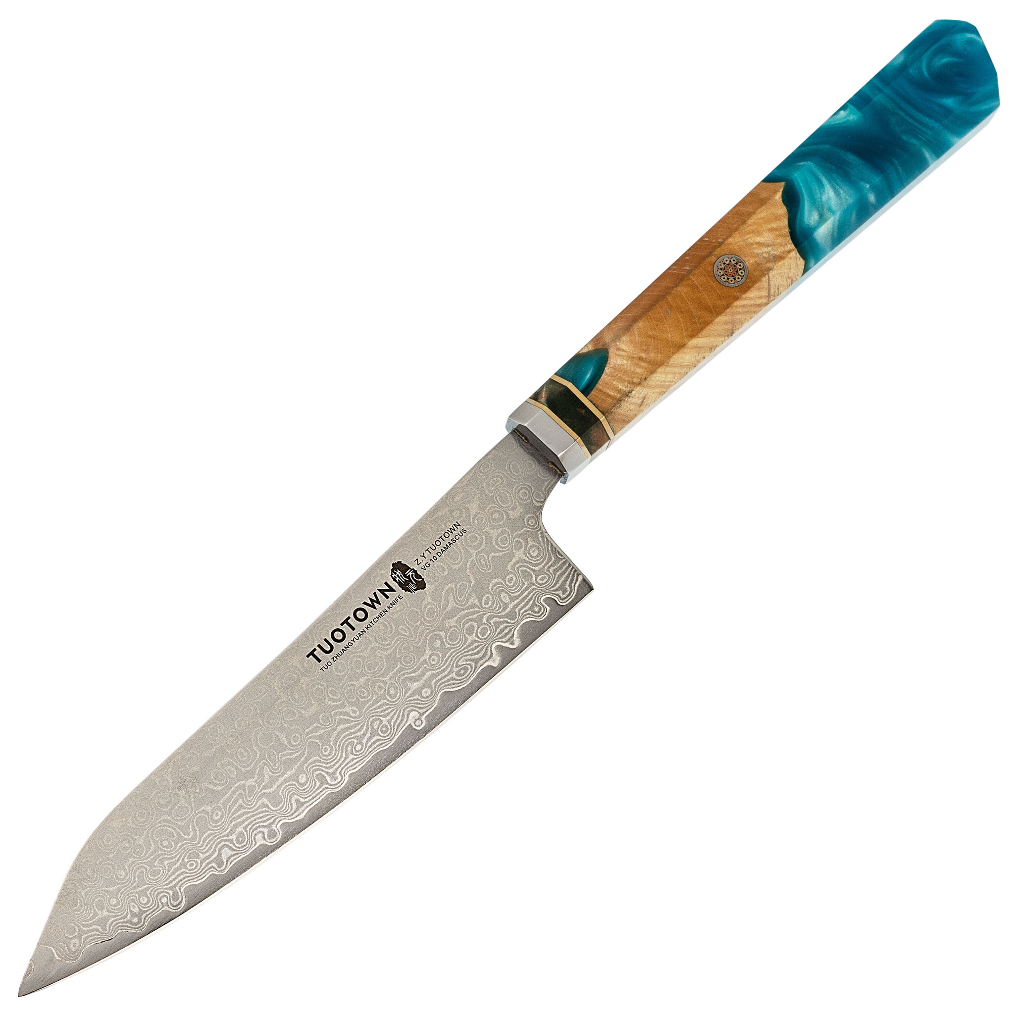 Кухонный нож Tuotown, сталь VG10, рукоять дерево/эпоксидка - фото 1