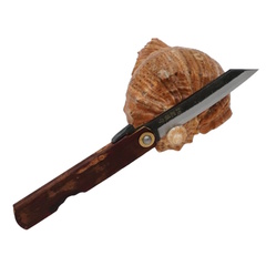 Фото Складной нож Nagao Higonokami Kabazaiku, 80мм, сталь Aogami Kurouchi, рукоять латунь, Cherry blossom style