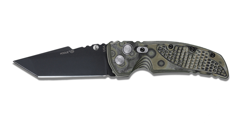 фото Складной нож hogue ex-01 black tanto, сталь 154cm ceracote™ firearm coating, рукоять стеклотекстолит g-mascus, серо-зеленый