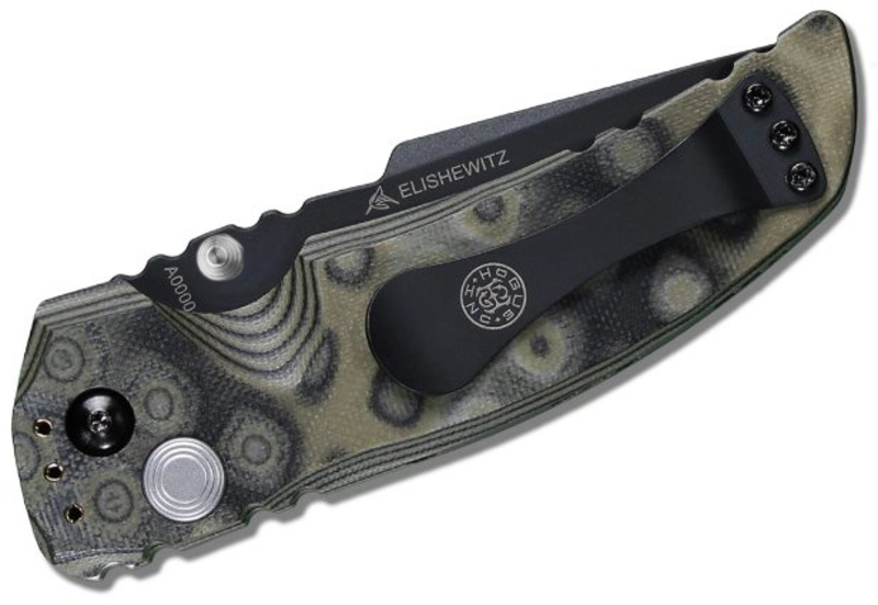 фото Складной нож hogue ex-01 black tanto, сталь 154cm ceracote™ firearm coating, рукоять стеклотекстолит g-mascus, серо-зеленый