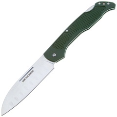 Фото Складной кухонный нож Ontario Camp Plus Santoku, сталь AUS-8, рукоять зелёный GFN