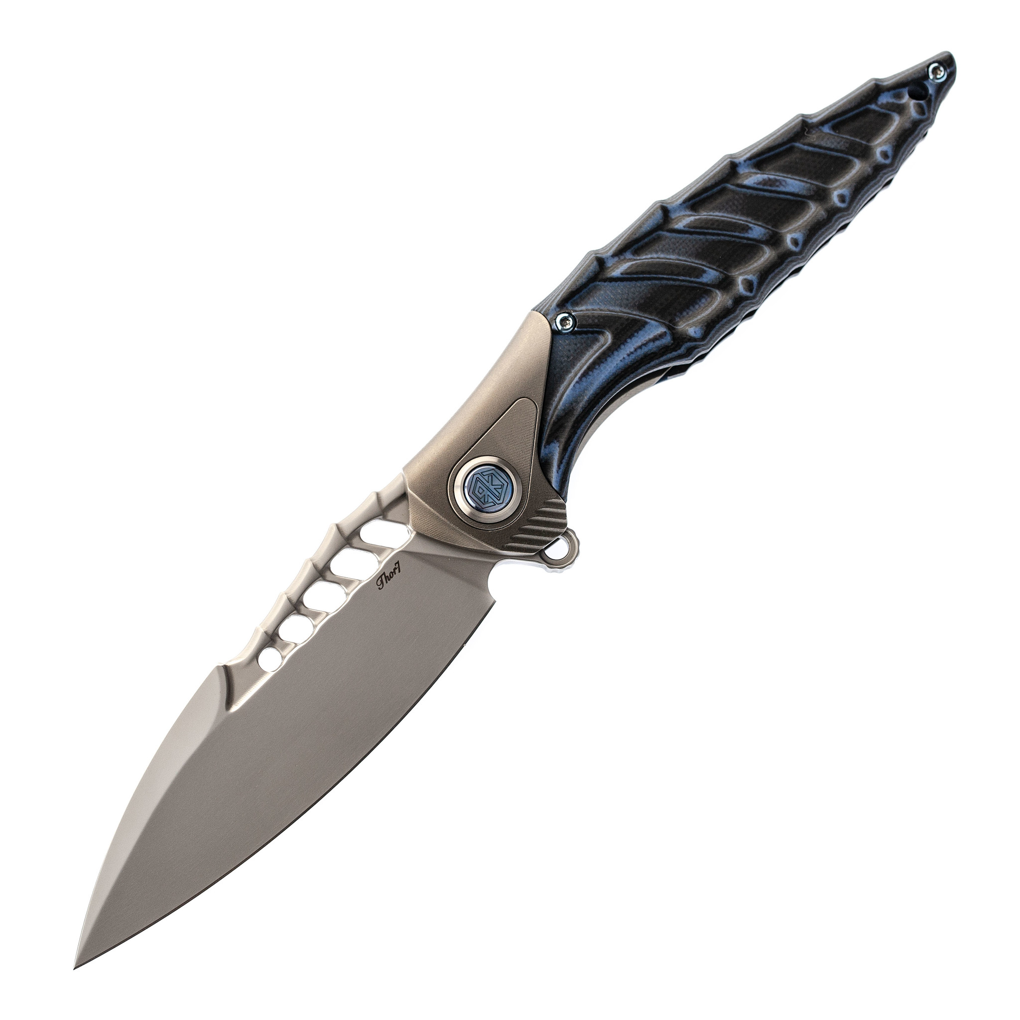 Нож складной Thor 7 Rikeknife, сталь 154CM, Blue Titanium/G10 - фото 1