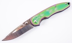 Фото Складной нож SanRenMu 7073LUX-SP, сталь 12C27, рукоять нержавеющая сталь, градиент